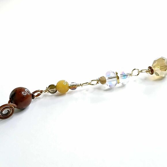 Dowsing Pendulum, Divination Tools, Clay Obsidian Agate Hematite, 1 PC - Picture 6 of 10